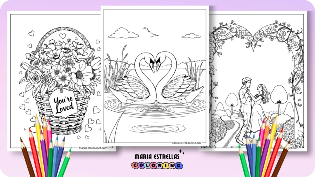 Valentine's Coloring Pages Featured Image