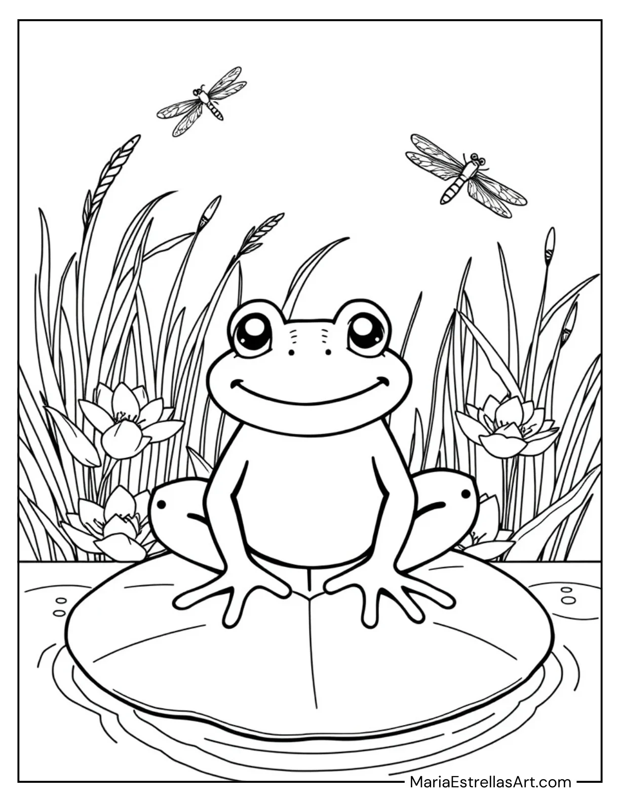 Adorable Frog Sitting on a Lily Pad