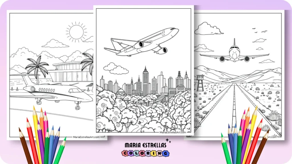 Airplane Coloring Pages Featured Image