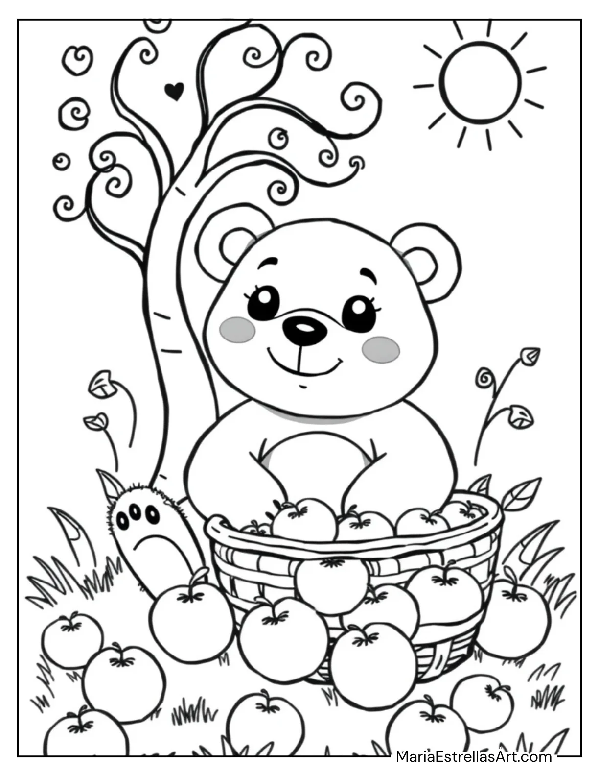 Bear and a Basket of Apples