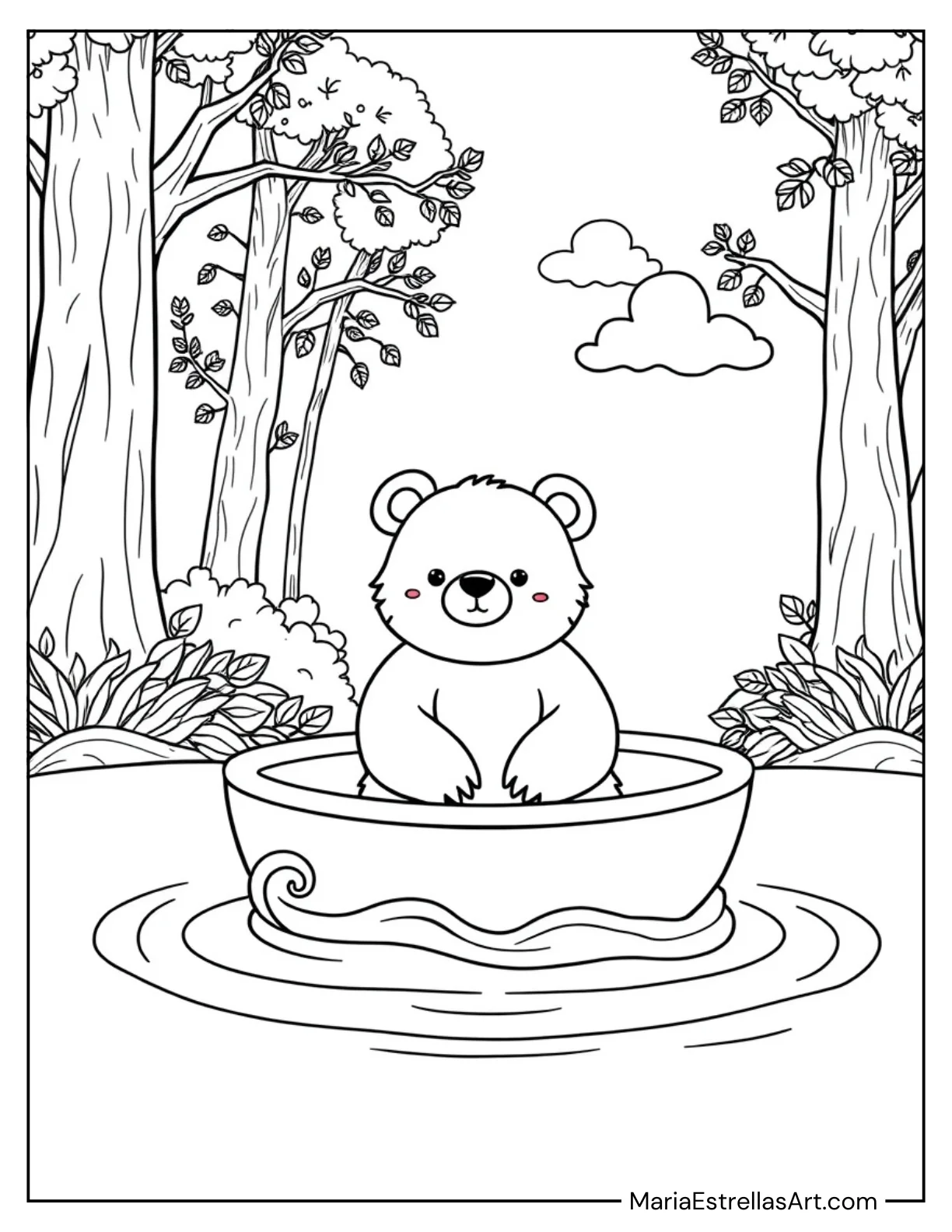 Bear in a Boat on the Water