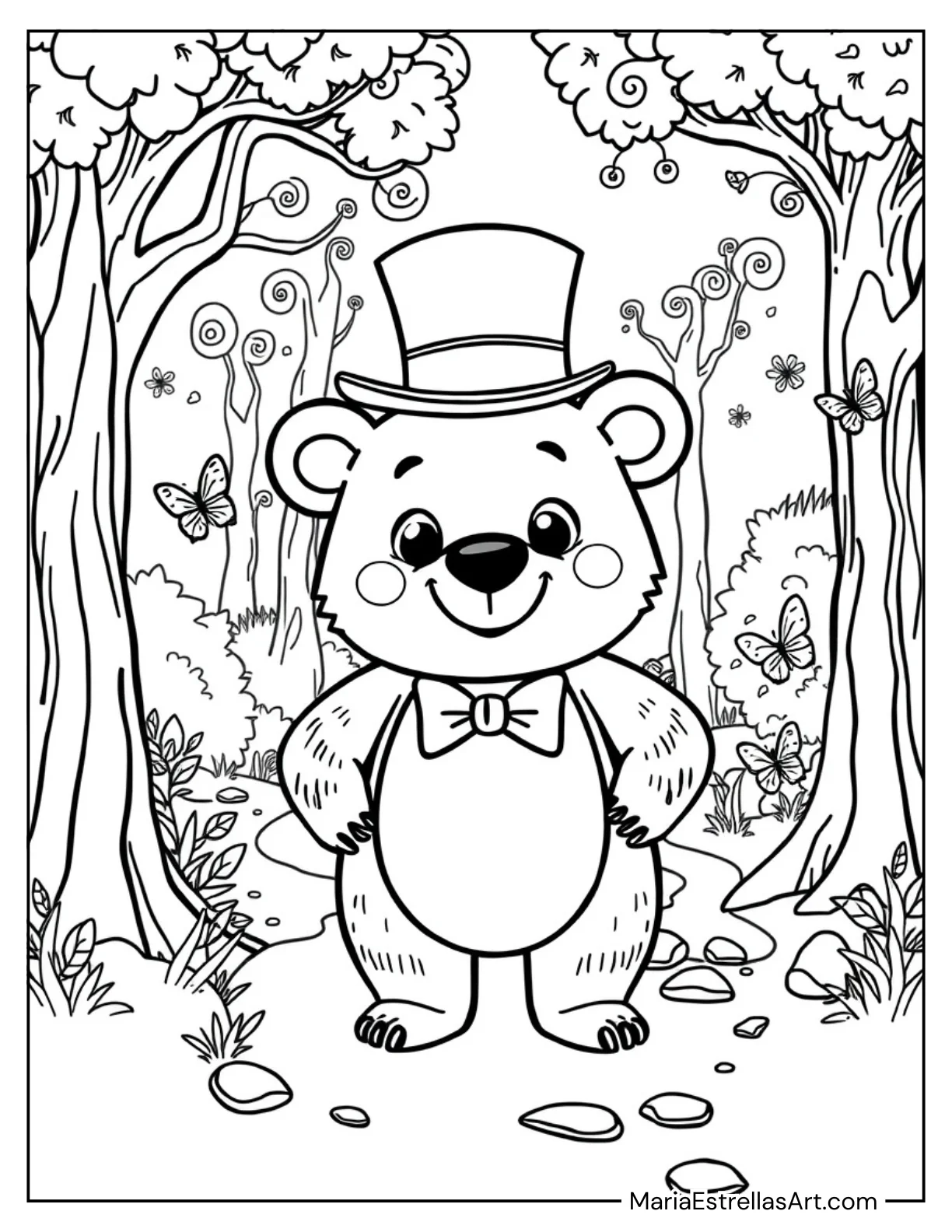 Bear with a Bowtie and Hat