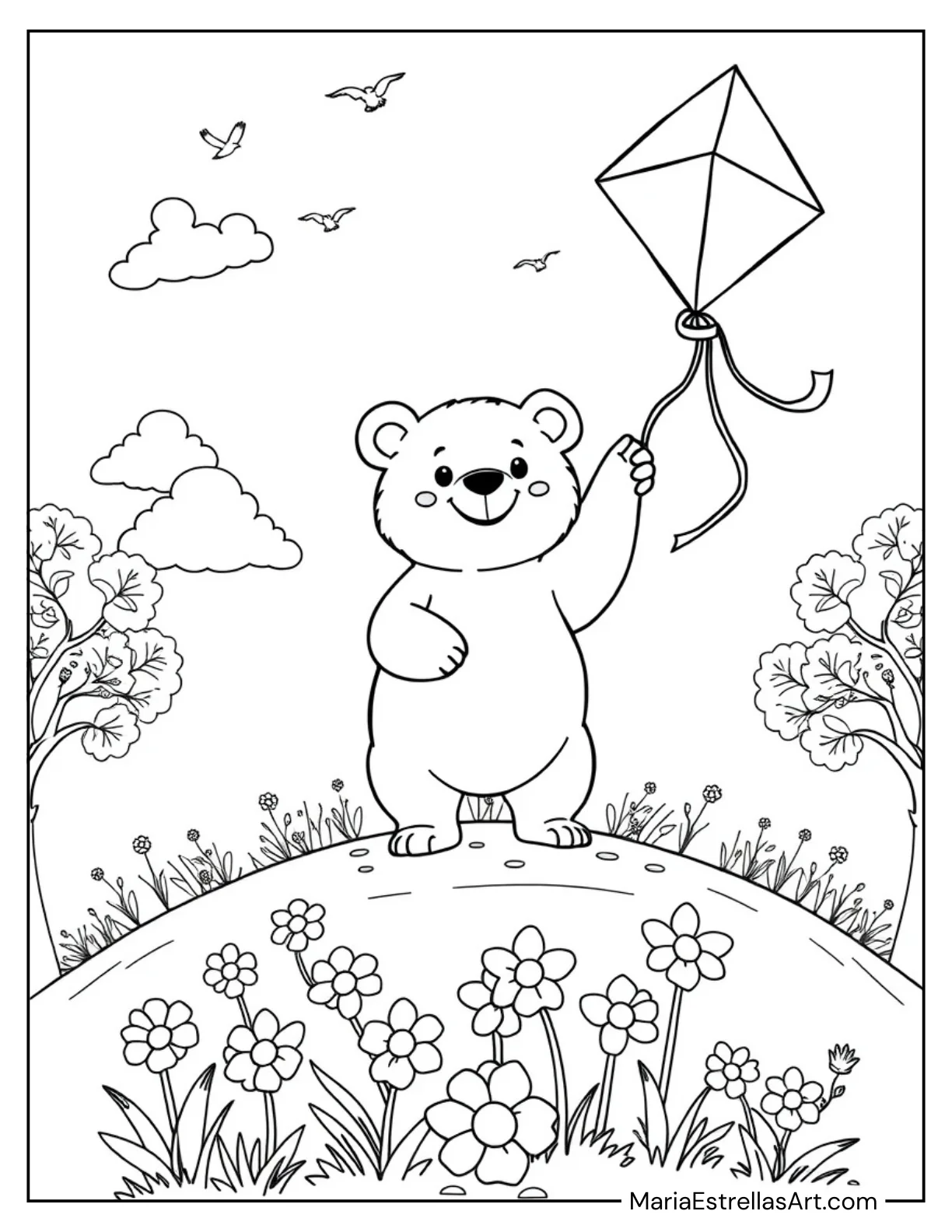 Bear with a Kite in the Sky