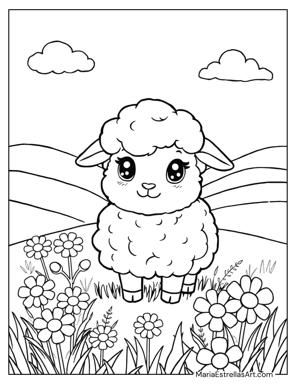 Chibi Sheep With Fluffy, Round Wool