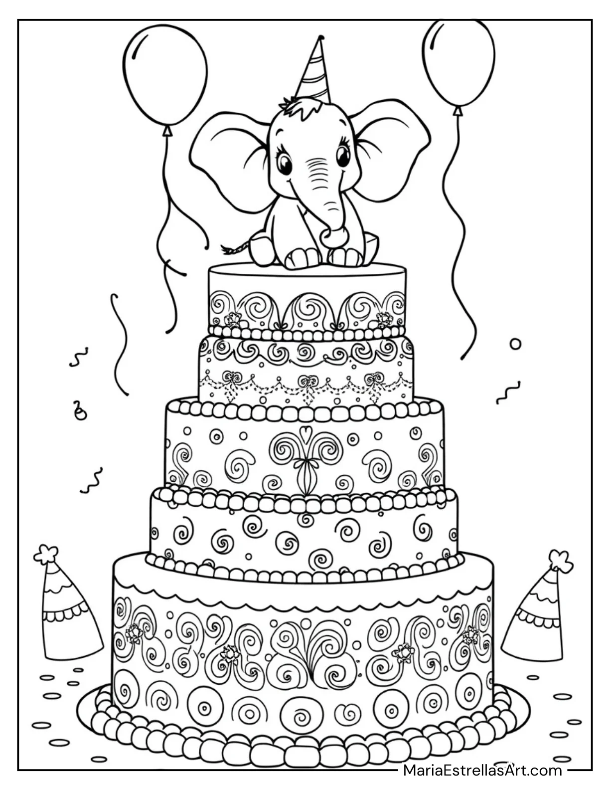 Cute Cake with a Baby Elephant on Top