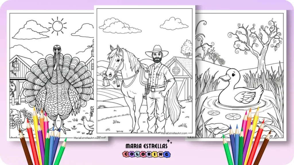 Farm Animals Coloring Pages Featured Image