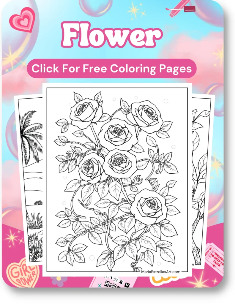 Flower Coloring Pages For Girls