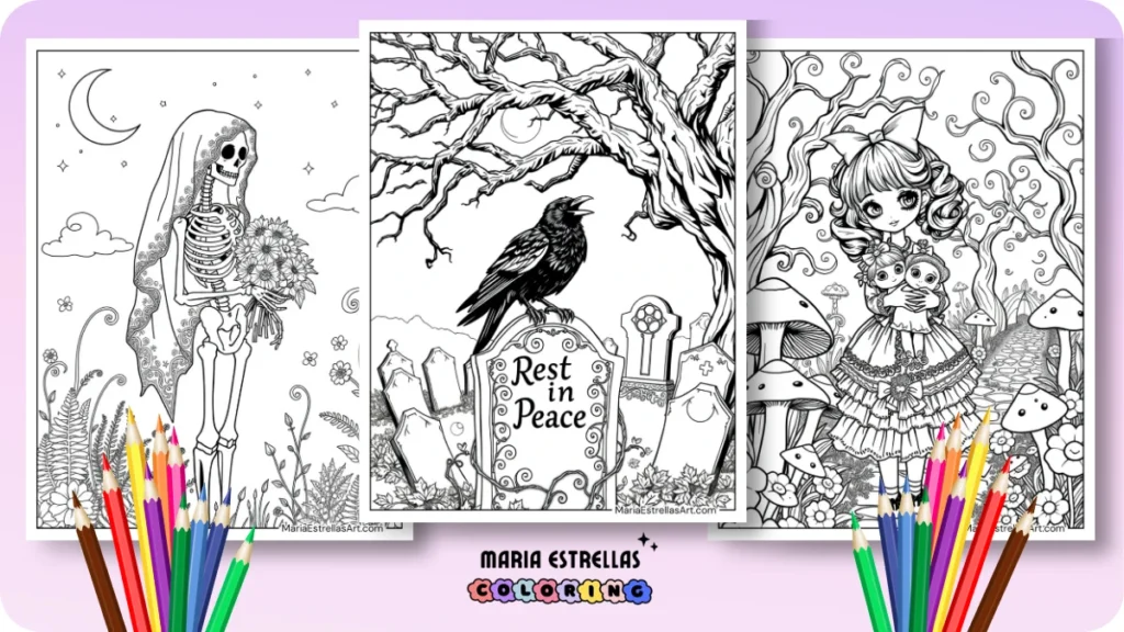 Goth Coloring Pages Featured Image