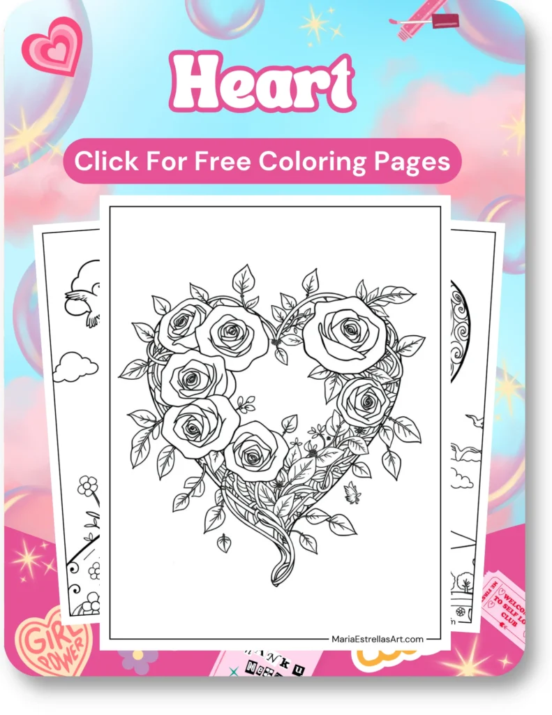 Heart Coloring Pages For Girls