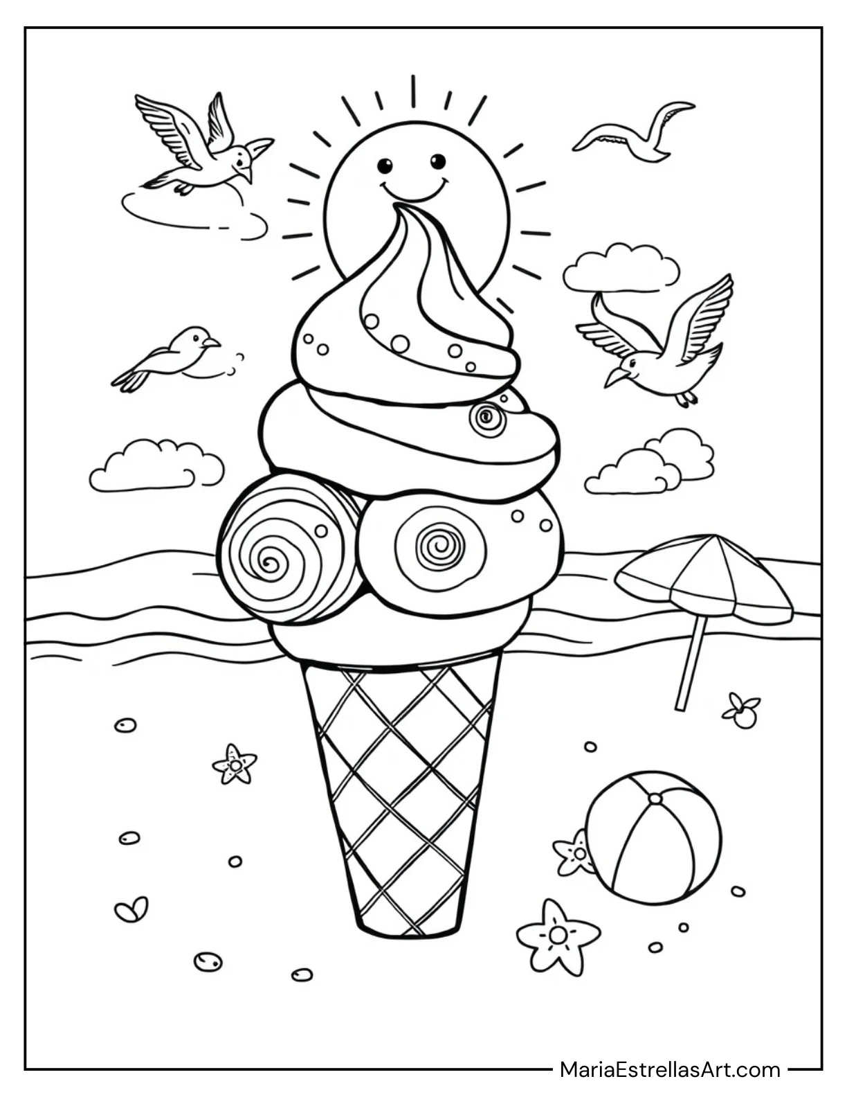 Ice Cream Cone at the Beach