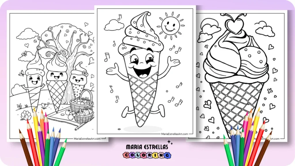 Ice Cream Coloring Pages Featured Image