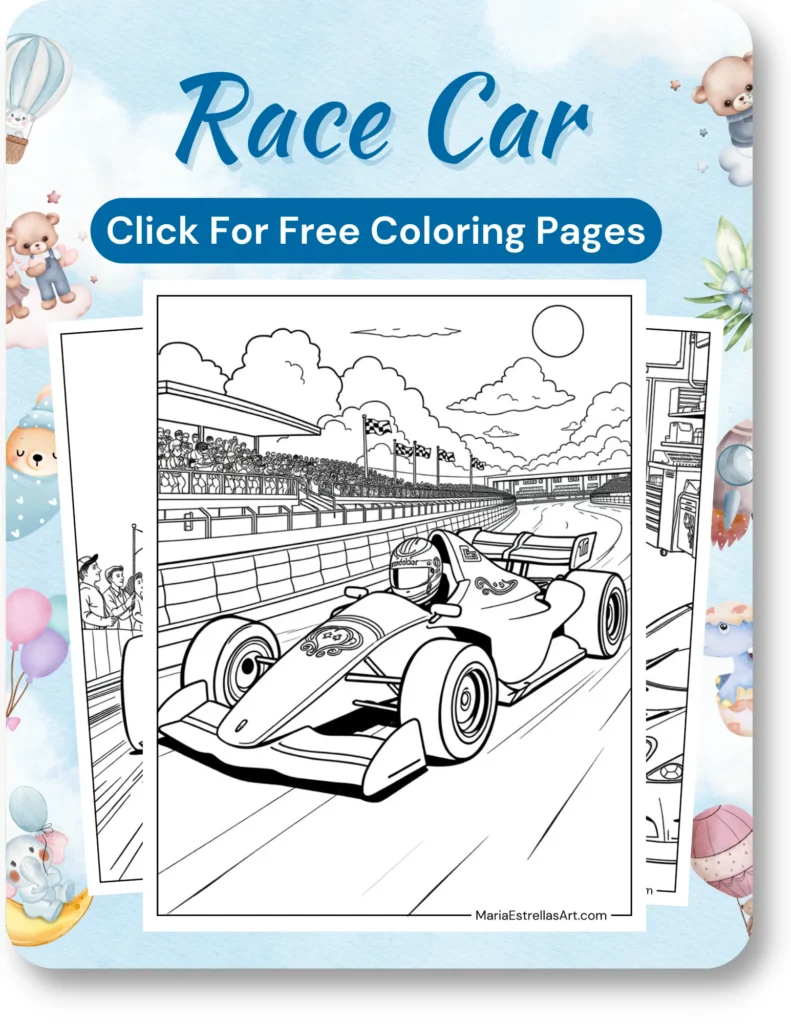 Race Car Coloring Pages For Boys