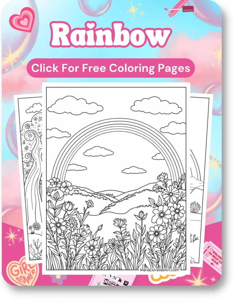 Rainbow Coloring Pages For Girls