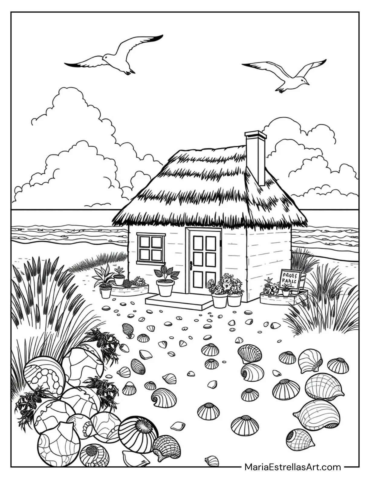 Seaside Cottage with Seashells