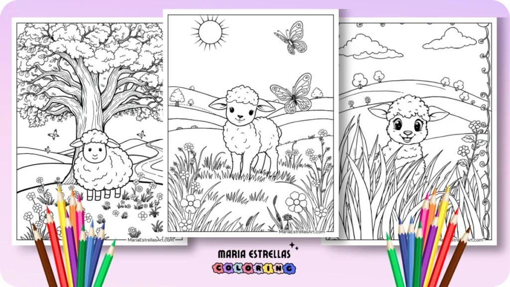 Sheep Coloring Pages Featured Image