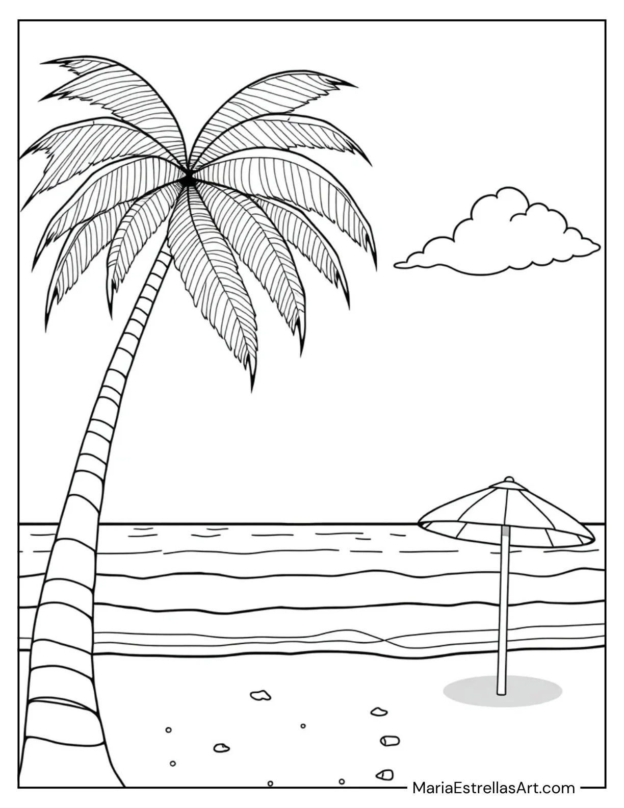 Simple Beach Scene With a Palm Tree