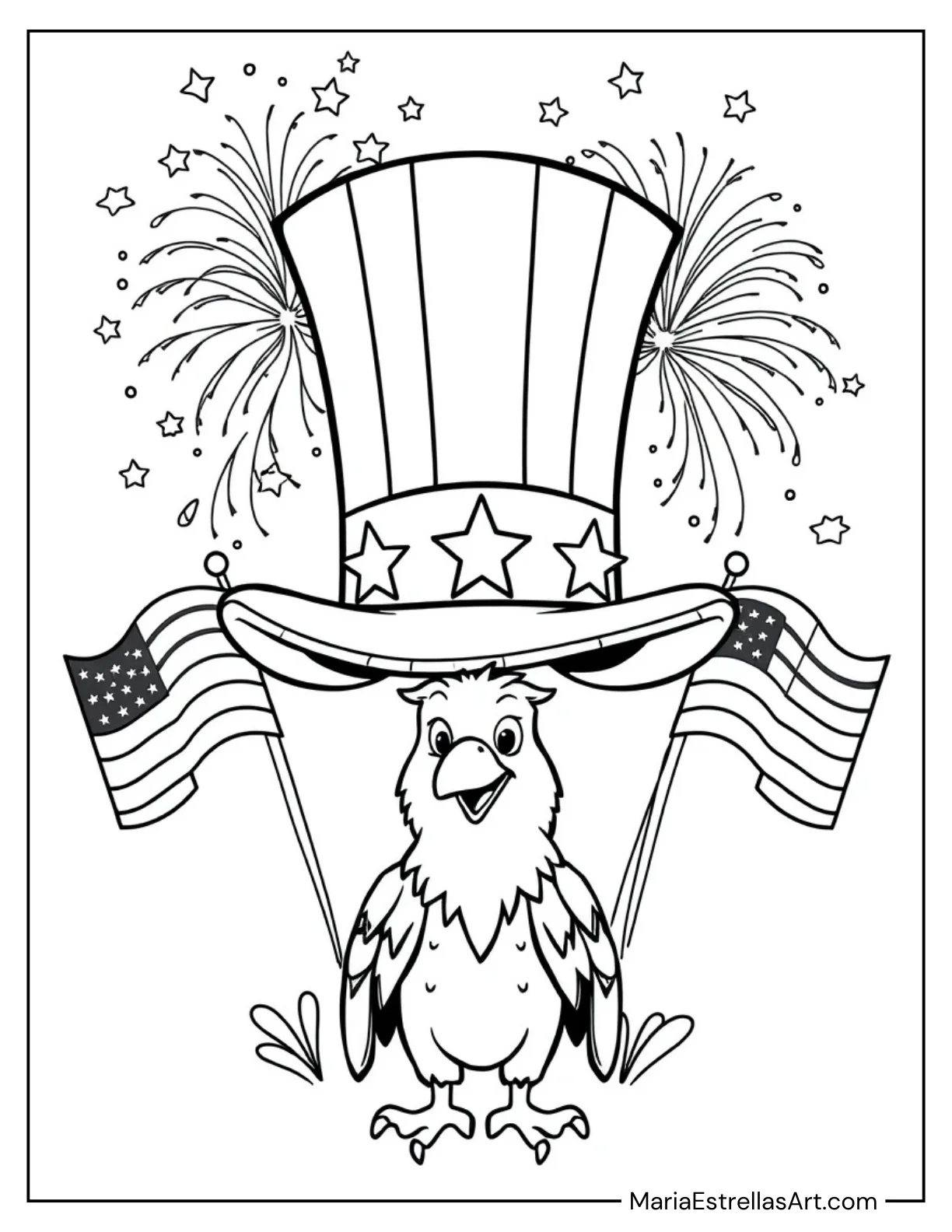 Uncle Sam's Hat Coloring Page